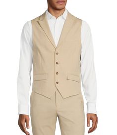 From Murano&#x2C; this vest features:Peak lapel4-button front2 single welt front pocketsFully linedPolyester blendDry cleanImported. Notch Lapel Vest With Buttons For Business Casual, Business Casual Vest With Notch Lapel And Buttons, Business Vest With Single Button Sleeveless, Business Sleeveless Vest With Single Button, Business Vest With Single Button, Business Casual Notch Lapel Vest With Button Closure, Semi-formal Sleeveless Vest With Button Closure, Semi-formal Single-breasted Vest With Lapel Collar, Tailored Sleeveless Blazer With Welt Pockets