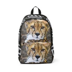 Cheetah Backpack Fabric Pack Wild Animal cheetah fabric backpack Wild animal design Lightweight and waterproof backpack. It's a simple and fashionable backpack for school as well as outdoor traveling. Perfect for holding a laptop and many books. Padded back panel and adjustable shoulder straps for extra comfort and easy carrying. Measurements: One size Length, inches 13.19 Width , inches 6.89 Height, inches 16.93 Ships from China. Made of 15.5 oz.  Soft Nylon. Lightweight and waterproof. Adjusta Casual Backpack With Animal Design, Casual Standard Backpack With Animal Design, Casual Backpack With Animal Design For Back To School, Cheetah Backpack, Backpack Fabric, Fabric Backpack, Kids School Backpack, Waterproof Backpack, School Backpack