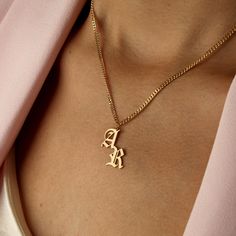 "Double Initial Necklace, Gothic Initial Necklace, Bottom Top Necklace,  Personalized Necklace, Mother's Day Gift, Gift for Mom Surprise discounts are waiting for you inside the box! S H O W ∙ Y O U R ∙ S T Y L E 𝒰 𝒩 𝐼 𝒬 𝒰 𝐸 ♥ Customize your jewelry only for yourself and create your design. Wear it either for everyday use or for special occasions. 𝒫 𝐸 𝑅 𝐹 𝐸 𝒞 𝒯 ∙ 𝒢 𝐼 𝐹 𝒯 ♥ Make your friends or family happy with this exclusive gift. 𝑀 𝐼 𝒩 𝐼 𝑀 𝒜 𝐿 𝐼 𝒮 𝒯 ∙ 𝒟 𝐸 𝒮 𝐼 𝒢 Pendant Name Necklace For Anniversary Gift, Vintage Necklaces For Valentine's Day Personalized Gift, Vintage Personalized Necklace For Birthday Gift, Personalized Vintage Necklace For Birthday Gift, Personalized Vintage Necklace For Birthday, Vintage Personalized Charm Necklaces As Gift, Personalized Vintage Charm Necklaces As Gift, Engraved Initial Pendant Necklace For Birthday Gift, Personalized Vintage Charm Necklaces For Gift