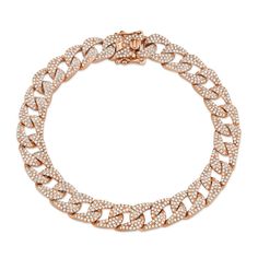 3.19CT 14K GOLD DIAMOND PAVE CHAIN BRACELET Metal Type: 14KGoldMetal Weight: 25.80 GramsSide Stone Shape: Round DiamondsSide Stone Weight: 3.19 Ct. DiamondsDimensions: 0.33" Width / 0.00" Height / 7" Length Rose Gold Diamond Bracelet, Bracelet Metal, Topaz Jewelry, Rose Gold Diamonds, Metal Bracelets, Diamond Bracelets, Pave Diamonds, Fashion Bracelets, Chain Bracelet