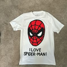 New With Tags I Love Spiderman Shirt, Spiderman Shirt, Vintage Spider, Black Spiderman, Red Tee, Nike Air Max Tn, Batman Vs Superman, Men's Button Down Shirt, Mens Tee Shirts