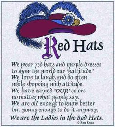 an image of red hats with the words we are the ladies in the red hat