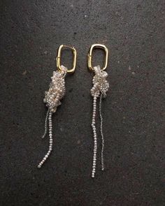 Handmade Earing Design, Beaded Earrings For Wedding, Beaded Accessories Ideas, Beaded Clothes, Cloth Earrings, Accessories Idea, Beaded Designs, Accessories Pearl, Earring Beads