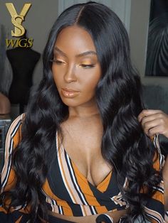 YSwigs Body Wave Virgin Human Hair Full Lace Wigs for Black Women GX031 Princess Leia Wig, Brazilian Body Wave Hair, Wig Black, Wave Wig, Brazilian Body Wave, Human Virgin Hair, Body Wave Hair