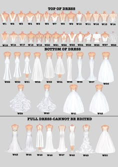 the different types of wedding gowns are shown in this diagram, which shows how to choose