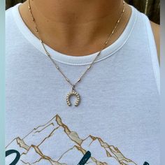 Lucky Horseshoe Necklace Great Accessory For Your Cowgirl Outfit Simple And Stylin’! Handmade By Kameron Holly Co. Cowgirl Outfit, Outfit Simple, Horseshoe Necklace, Lucky Horseshoe, Cowgirl Outfits, Color White, Necklaces, Women Shopping, White