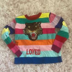 Stunning Sequin Rainbow Sweater, New Without Tags, Fit A Small Or Medium Rainbow Sweater, Colorful Sweaters, Lady In Red, Red Blue, Red And Blue, Sequin, A Small, Color Blue, Sweaters For Women