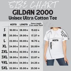 T Shirt Size Chart, Shirt Size Chart, Measurement Chart, 1 Image, Cotton Tee, Mockup, Size Chart, Instant Download, Digital Prints