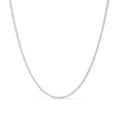 A refined choice, this long wheat chain creates a streamlined look. Crafted in cool 14K white gold, this 1.5mm-wide chain is brilliant alone or paired with a favorite charm. Polished to a bright shine, this 30.0-inch style secures with a durable lobster claw clasp. Classic Wheat Chain Link Necklace, White Gold Wheat Chain Jewelry, White Gold Link Jewelry With Wheat Chain, White Gold Jewelry With Wheat Chain Link, White Gold Wheat Chain Link Jewelry, Classic Wheat Chain Necklace, White Gold Wheat Chain Link Necklace, Classic Sterling Silver Wheat Chain Necklace, Classic White Cable Chain Necklace