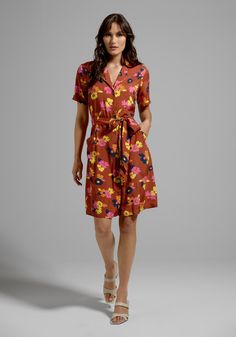 Going Out and About Shirt Dress | ModCloth Modcloth Vintage, Statement Outfit, Valentines Day Dresses, Short Sleeve Dress Shirt, Vintage Inspired Dresses, Notch Collar, Shades Of Yellow, Out And About, Vintage Summer