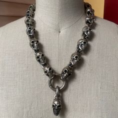 Amazing, Barely Worn Early 90s Gaboratory Skull Necklace. Originally Purchased In Santa Fe, Nm. Rare Item Santa Fe Nm, Classy Jewelry, Skull Necklace, Early 90s, Santa Fe, Random Things, Womens Jewelry Necklace, Fashion Inspo, Jewelry Necklaces