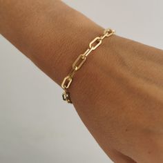 This Italian handcrafted chain link bracelet is completely composed of sterling silver and 18k gold plated silver and is uniquely made with a semi-hollow interior for comfortable everyday wear that will not dent An extender chain 16cm+2cm means it adjusts to fit different sizes. . Each individual necklace is unique and one of a kind and cleaned, buffed and polished. - we use only the finest quality materials - all components are 100% sterling silver or 18k Gold plated (Nickel free) - all pieces are designed in our happy studio Thick Oval Link 18K silver plated Gold Italian Chain Link Bracelet  D E T A I L S * Available in sterling silver or Crafted in Gold plated .925 sterling silver * Very easy to put on * An extender chain means it adjusts to fit different sizes 16-18cm.  All jewelry com Minimalist Link Bracelets With Rolo Chain, Minimalist Link Bracelet With Rolo Chain, Minimalist Rolo Chain Link Bracelet, Minimalist Bracelets With Rolo Chain, Gold-plated Link Bracelet With Cable Chain Detail, Gold-plated Bracelet With Cable Chain And Rectangular Links, Gold-plated Cable Chain Bracelet, Gold Plated Cable Chain Link Bracelet, Gold-plated Paperclip Chain Bracelet With Oval Links