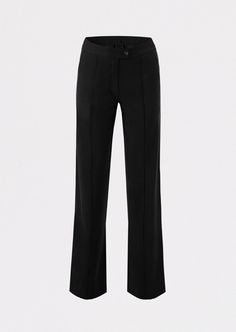 The Front Seam Trouser is a lustrous viscose twill mid rise trouser with a tailored fit, streamlined through the hip and leg, this trouser can easily take you through day to night. Elegant Full-length Viscose Bottoms, Elegant Full Length Viscose Bottoms, Tailored Wide Leg Elastane Pants With Straight Shape, Sleek Full Length Pants With Welt Pockets, Sleek Leather Pants For Night Out, Elegant Stretch Viscose Pants, Viscose Evening Trousers, Evening Viscose Trousers, Tailored Sleek Wide Leg Trousers