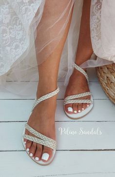 Each bridal sandal is made of genuine Greek leather in white or natural color decorated by hand with handmade bright small pearls. They are ideal to wear so you can dance the night away in comfort, don't forget to pack them to get your honeymoon. All Pelino shoes are made to ensure the highest level of comfort throughout the day. Full sizes only ** If you have half the size, go UP to the nearest full size. This model has narrow straps, please if you have wide legs or wide ankle choose a larger s Summer Open Toe Pearl Wedding Shoes, Summer Wedding Pearl Open Toe Shoes, Elegant Summer Wedding Shoes In Pearl White, Elegant Pearl White Wedding Shoes For Summer, Pearl White Ankle Strap Wedding Shoes, White Pearl Open Toe Wedding Shoes, White Pearl Wedding Shoes For Summer, Summer Pearl White Wedding Shoes, Pearl Sandals For Summer Party