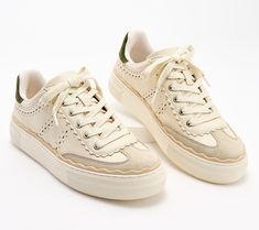 This casual chic leather sneaker adds panache to loungewear on laidback days. Plus, the neutral color combo and platform sole elevate the look. From Vince Camuto. Fitness Jewelry, Adaptive Clothing, Chic Sneakers, Chic Leather, Fall Inspo, Cute Nikes, Moon Boots, Fall Clothes, American Leather