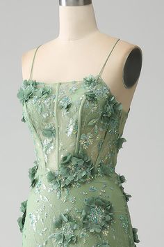 Garden Themed Prom Dresses, Flower Themed Dress, Green Corset Prom Dress, Character Closet, Green Flower Dress, Black Lace Formal Dress, Corset Prom Dress, Black Lace Evening Dress, Formal Ideas