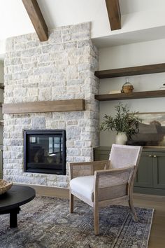 a living room filled with furniture and a fire place