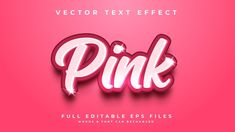 the pink text effect in photoshopped