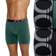 This Jockey® ActiveStretch™ Midway® men's underwear features soft, stretchy cotton that helps wick away sweat for lasting comfort throughout your day. Click on this MEN'S GUIDE to find the perfect fit and more! This Jockey® ActiveStretch™ Midway® men's underwear features soft, stretchy cotton that helps wick away sweat for lasting comfort throughout your day. Click on this MEN'S GUIDE to find the perfect fit and more! FEATURES 2-pack StayNew® technology helps keep your underwear looking new, was Green Stretch Multi-pack Boxer Briefs, Boxers Briefs, Design Help, Big & Tall, Boxer Briefs, Long Legs, Briefs, Fabric Care, 2 Pack