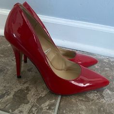 New, Never Used .Sexy And Elegant. Trendy Red Heels For Night Out, Pink Pumps Heels, Hot Pink Pumps, Red Toenails, Jeffrey Campbell Heels, Ankle Wrap Heels, Black Satin Heels, Christian Louboutin Kate, Guess Heels