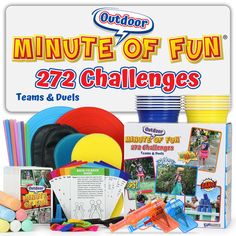 an assortment of toys and games for children to play with in the park or outdoors