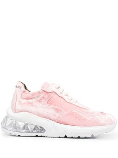 pink velvet velvet effect panelled design skull appliqué leopard print lining round toe front lace-up fastening branded insole branded heel counter chunky rubber sole Philipp Plein Sneakers, Trendy Hats, African Symbols, Sneaker Outfits Women, Sneakers Pink, Trendy Hat, Trendy Shorts, Philipp Plein, Pink Velvet