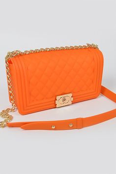 * Jelly Embossed Clutch * 10W*5H*3D * 100%PVC Trendy Orange Square Shoulder Bag, Trendy Orange Square Satchel, Chic Orange Satchel Bag, Orange Satchel With Detachable Strap For Daily Use, Orange Satchel With Detachable Strap For Shopping, Trendy Orange Rectangular Bag, Trendy Orange Bag For Shopping, Trendy Orange Shopping Bag, Chic Orange Evening Satchel