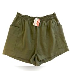 Free People Size Small Olive Green Shorts For This Text To Attach Never Open Summer Bottoms With Elastic Waistband In Khaki, Green Bottoms With Pockets And Short Inseam, Khaki Short Bottoms For Vacation, Vacation Bottoms With Pockets And Short Leg, Vacation Bottoms With Pockets And Short Legs, Summer Bottoms With Pockets And Short Length, Khaki Short Length Vacation Bottoms, Summer Bottoms With Pockets In Short Style, Short Bottoms With Pockets For Vacation