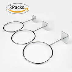 three round metal hooks on a white background with the amazon logo in the back ground