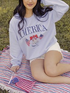 wrap yourself in american pride 🇺🇸❤️ memorial day feels complete with this USA sweatshirt! #memorialday #usa #america Spring Distressed Cotton Sweatshirt, Spring Cotton Distressed Sweatshirt, Blue Distressed Sweatshirt Relaxed Fit, Blue Distressed Relaxed Fit Sweatshirt, American Retro Cotton Tops For Spring, Distressed Blue Sweatshirt For Streetwear, Blue Distressed Crew Neck Sweatshirt, Blue Distressed Cotton Sweatshirt, Vintage Letter Print Sweatshirt For Spring