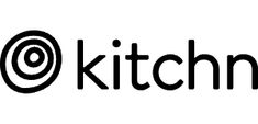 the kitchen logo is black and white with an arrow pointing to it's left