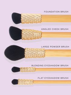 5 limited-edition brushes to update your routine, 2 are free! Golden Makeup, Lipstick Liner, Skincare Sale, Blending Eyeshadow, Highlighter Brush, Too Faced Concealer, Gold Makeup, Gloss Lipstick, Contouring And Highlighting