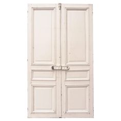 an old white double door on a white background