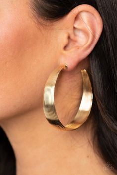 Desert Wanderings - Gold Paparazzi Hoop Earrings - sofancyjewels Paparazzi Jewelry Images, Thick Gold Hoops, Thick Hoop Earrings, The Ear, Paparazzi Accessories, Paparazzi Jewelry, Gold Hoops, Gold Hoop, Silver Hoops