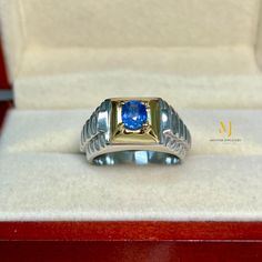 Ring Details - Natural Blue Sapphire - Main Stone Size: 6.30x5.40mm Approximate - Ring Front width: 11.20mm - Band Width: 6.50mm - Band Thickness: 2.00mm - Gross Weight: 10.00grams - Handmade Ring - Rhodium Coated and Gold Plated - Sterling Silver 925 - Hallmarked - Dimensions and Weight Depends on Variations in Sizes. - Available in all Sizes ( Please make sure about your ring sizes) - DM for Customizations NOTE: - Our Products are Made to Order According to Customer's Expectations So It May Ta Formal Tanzanite Rings With Prong Setting, Classic Sapphire Rings With Vvs Clarity, Formal White Gold Tanzanite Rings, Formal Signet Ring With Polished Round Stone, Formal Signet Ring With Polished Finish, Sapphire Cluster Ring For Formal Occasions, Formal White Gold Birthstone Ring With Polished Finish, Classic White Gold Tanzanite Rings, Formal Tanzanite Sapphire Ring