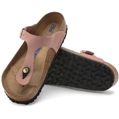 The BIRKENSTOCK Gizeh brings legendary comfort and elegant detailing to the thong sandal. Softly brushed nubuck leather lends the perfect feel plus all the durability you expect from this on-the-go style. This season's design puts a little spring in your step, thanks to a Soft Footbed with an extra layer of foam cushioning. Width: Regular/Wide Contoured cork-latex footbed creates custom support with wear Nubuck leather upper Suede footbed lining helps keep you comfortable EVA sole is flexible & Birkenstock Women, Footbed Sandals, Old Rose, Walking Boots, Fishing Outfits, Fishing Accessories, American Shirts, Birkenstock Gizeh, Shop Mens Clothing