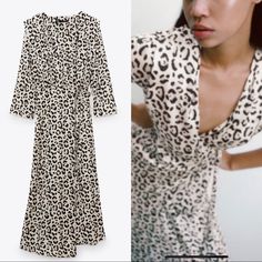 Brand New With Tags. Size Medium. Chic Leopard Print V-neck Midi Dress, Spring Leopard Print Maxi Dress, Long Sleeve Leopard Print Maxi Dress For Spring, Spring Chic Leopard Print Midi Dress, Chic Leopard Print Midi Dress For Spring, Chic Leopard Print Maxi Dress For Fall, Leopard Print Midi Dress For Spring, Spring Leopard Print Midi Dress, Fall Chic Leopard Print Maxi Dress