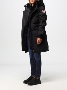 Jacket CANADA GOOSE Woman color Black Canada Goose Coat, Canada Goose Jacket, Canada Goose Women, Italian Fashion Designers, Parka Coat, Embroidered Jacket, Crop Jacket, Black Jacket, Casual Jacket