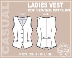 ladies vest sewing pattern from the front and back