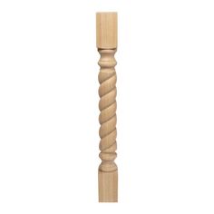 a wooden post with twisted ends on a white background