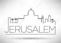 Jerusalem City Line Silhouette Typographic Design Royalty Free ... Outline Drawing, Outline Drawings, Typographic Design, Art Clipart