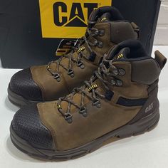 Thanks For Shopping Our Store! Please Ask Any Questions You May Have! Cat Shoes Caterpillar, Cat Shoes, Brown Boots, Caterpillar, Men's Shoes, Shoe Boots, Size 10, Man Shop, Boots