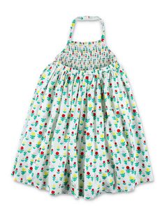 Cotton Floral Halterneck Dress By Stella Mccartney Kids. Featuring: Halterneck Fastening Sleeveless Shirred Panel At Chest Floral Motif Lined Composition: 100% cotton Halterneck Dress, Stella Mccartney Kids, Luxury Retail, Kids Wear, Floral Motif, Luxury Boutique, Stella Mccartney, Girls Dresses