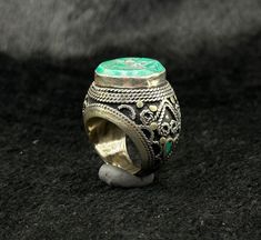 Very Old Solid Silver Rare Old Ring With Deer Intaglio Turquoise Stone From Afghanistan. Ring Size 8 US. Shipping Payment Feedback & Return Policy 1 : We ship Monday to Friday Via Airmail Register Insured With Tracking # takes 2 to 4 Weeks to Destination. 2 : Contact us if you did not receive your item after 4 weeks. 3 : We Accept Payment Only Via Paypal. 4 : In Any Inconvenience Case we do Accept Return and full Refund. 5 : We Ship worldwide via Airmail Registered with Tracking # provided to bu Green Inlay Rings For Anniversary, Green Anniversary Rings With Inlay, Anniversary Green Inlay Rings, Turquoise Inlay Ring As A Gift, Turquoise Inlay Ring Gift, Turquoise Inlay Ring As Gift, Turquoise Inlay Ring For Gift, Turquoise Inlay Round Rings, Green Turquoise Ring For Jewelry Making