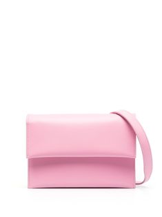 pink calf leather rectangle shape debossed logo to the front foldover top with magnetic fastening detachable shoulder strap partitioned compartment internal zip-fastening pocket Modern Pink Flap Bag With Detachable Handle, Pink Double Flap Bag For Evening, Pink Evening Bag With Double Flap, Pink Double Flap Evening Bag, Pink Leather Double Flap Bag, Modern Pink Satchel Flap Bag, Modern Pink Flap Shoulder Bag, Pink Double Flap Shoulder Bag With Detachable Strap, Classic Pink Flap Bag With Top Handle