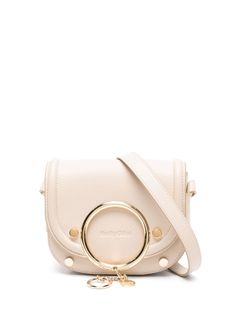 light beige calf leather gold-tone hardware adjustable shoulder strap ring hardware detailing foldover top with magnetic fastening internal patch pocket internal logo patch Chanel 2, Iconic Bags, Demi Fine Jewelry, Chloe Bag, See By Chloe, Fine Earrings, Ballet Flat Shoes, Light Beige, Leather Crossbody Bag