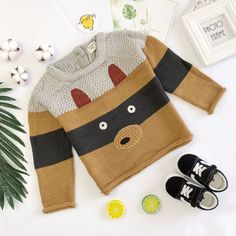 Keep kids cosy in style with this carton bear knitted sweater. Cut in a regular comfortable fit, with a round neck and ribbed cuffs to lock in warmth. Finished with an adorable cartoon bear pattern. Material: Cotton Cute Warm Cotton Sweater, Casual Long Sleeve Sweater With Bear Print, Cute Acrylic Crew Neck Sweater, Cute Winter Sweater For Playtime, Cute Warm Knit Sweater, Playful Winter Sweatshirt With Cartoon Print, Playful Cartoon Print Sweatshirt For Winter, Playful Winter Crew Neck Sweatshirt, Playful Crew Neck Winter Sweatshirt