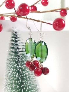 Beautiful sparkle!  Great handmade Christmas gift. Berry Earrings, Holly Berry, Facebook Marketplace, Handmade Christmas Gifts, Earring Crafts, Christmas Earrings, Diy Christmas Gifts, Handmade Christmas, Christmas Outfit