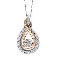 Diamond ROL Rhythm Of Love Cluster Love Knot Pendant In Sterling Silver (1/6 Ctw) Gold Open Heart Necklace, Gold Bar Pendant, Diamond Pendent, Engraved Bar Necklace, Diamond Pendants Designs, Kay Jewelry, Diamond Pendants, Heart Pendant Diamond, Fine Jewels