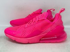 Nike Air Max 270 Bubble Gum Hyper Pink Sneaker, Size 7.5 BNIB FD0293-600 Brand new in box. Box lid is missing. Shoes are unworn, pristine condition. Size 7.5 Bright Pink Shoes, Hot Pink Sneakers, Nike Air Max Pink, Hot Pink Shoes, Pink Tennis Shoes, Neon Shoes, Pink Nike Shoes, Shoe Wardrobe, Comfortable Outfit